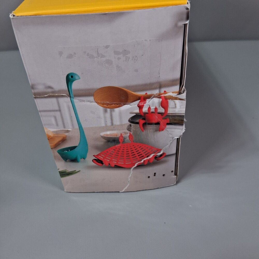 OTOTO Prep Pals Kitchen Set Nessie Ladle Red Tom the Crab Spoon Holder Strainer - Picture 4 of 7